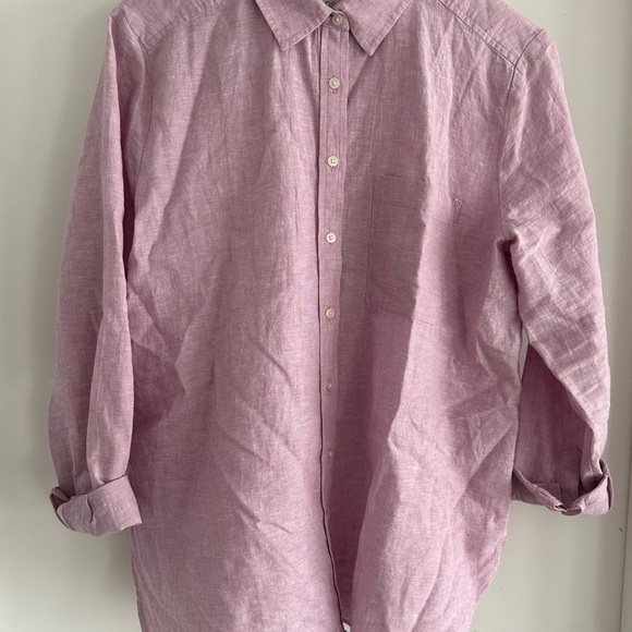 LOFT Pink Button Down Shirt Relaxed Fit - Picture 1 of 4